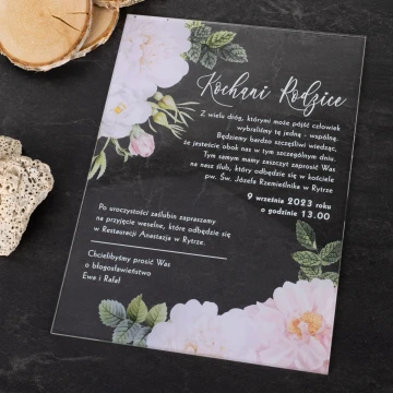 Wedding Invitations for Parents - size 148x210mm (A5) - 3mm plexi with UV print - INV086