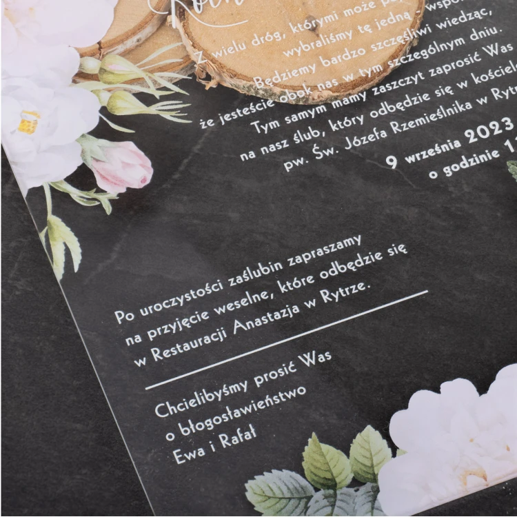 Wedding Invitations for Parents - size 148x210mm (A5) - 3mm plexi with UV print - INV086