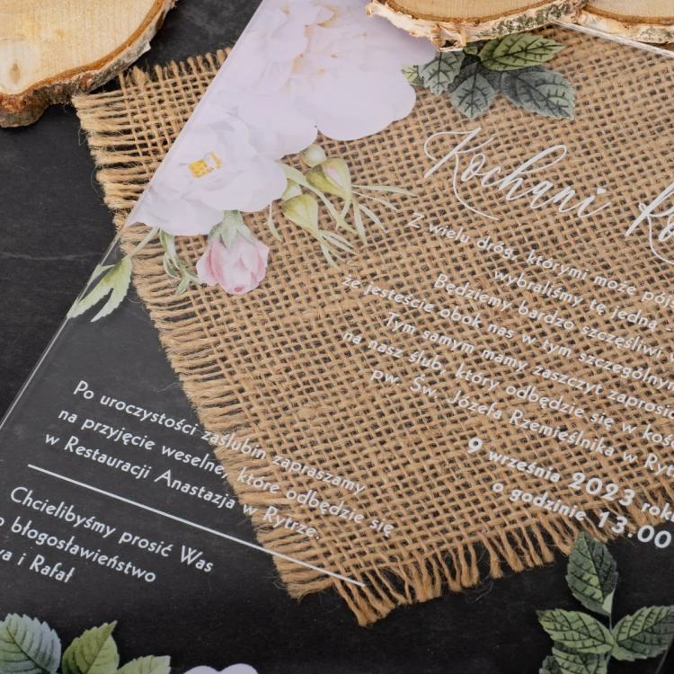 Wedding Invitations for Parents - size 148x210mm (A5) - 3mm plexi with UV print - INV086