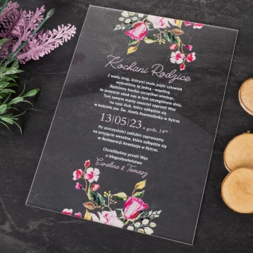 Wedding Invitations for Parents - size 148x210mm (A5) - 3mm plexi with UV print - INV087