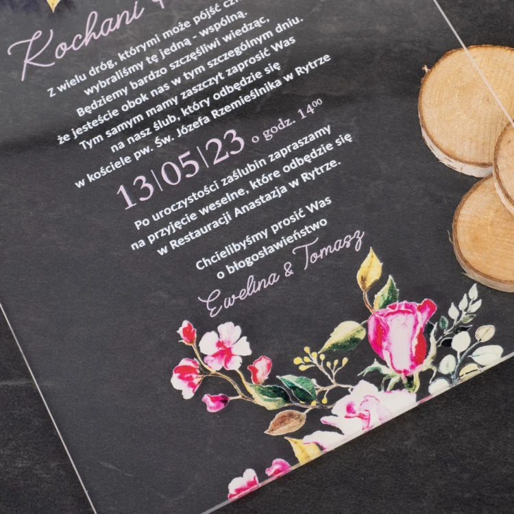 Wedding Invitations for Parents - size 148x210mm (A5) - 3mm plexi with UV print - INV087