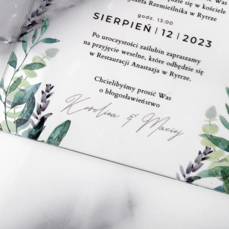 Wedding Invitations for Parents - size 148x210mm (A5) - 3mm plexi with UV print - INV088