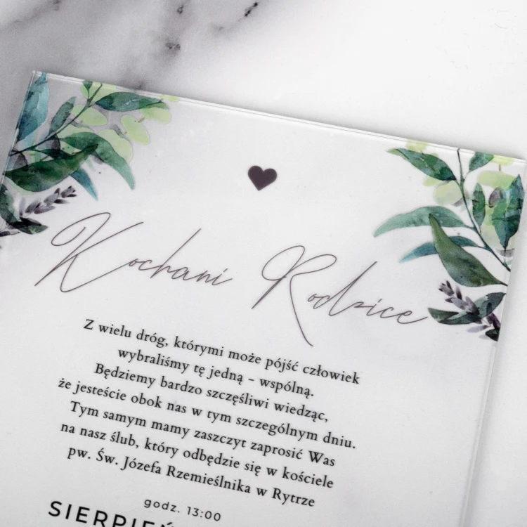 Wedding Invitations for Parents - size 148x210mm (A5) - 3mm plexi with UV print - INV088