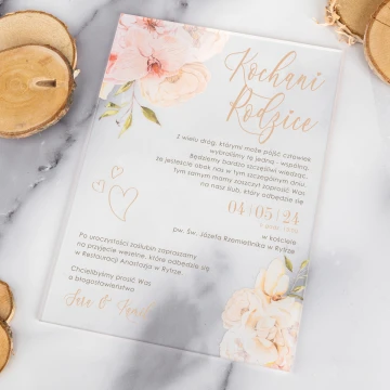 Wedding Invitations for Parents - size 148x210mm (A5) - 3mm plexi with UV print - INV089