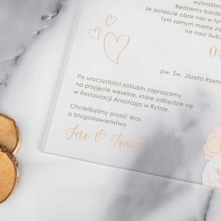 Wedding Invitations for Parents - size 148x210mm (A5) - 3mm plexi with UV print - INV089