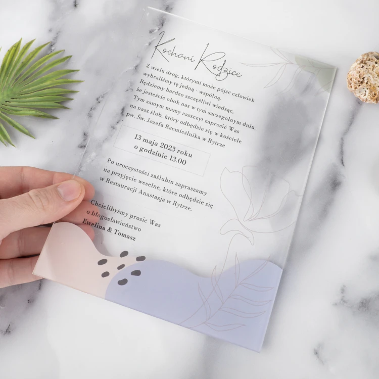 Wedding Invitations for Parents - size 148x210mm (A5) - 3mm plexi with UV print - INV092