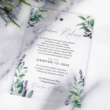 Wedding Invitations for Parents - size 148x210mm (A5) - 3mm plexi with UV print - INV088