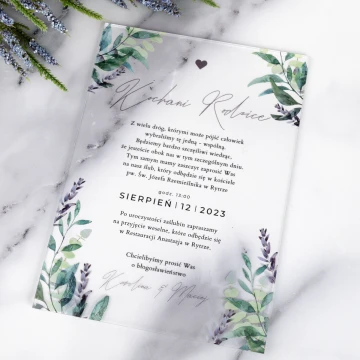 Wedding Invitations for Parents - size 148x210mm (A5) - 3mm plexi with UV print - INV088
