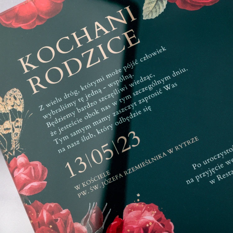 Wedding Invitations for Parents - size 148x210mm (A5) - 3mm plexi with UV print - INV091