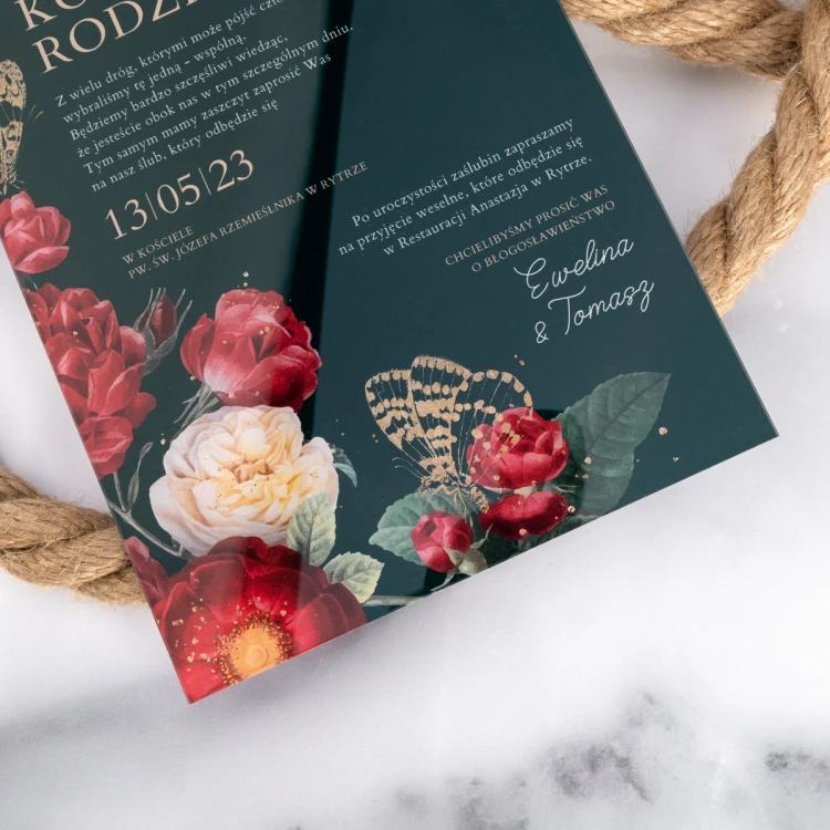 Wedding Invitations for Parents - size 148x210mm (A5) - 3mm plexi with UV print - INV091
