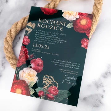 Wedding Invitations for Parents - size 148x210mm (A5) - 3mm plexi with UV print - INV091