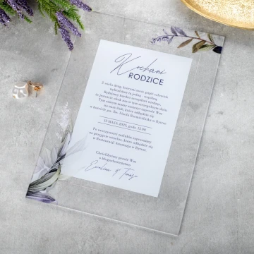 Wedding Invitations for Parents - size 148x210mm (A5) - 3mm plexi with UV print - INV093