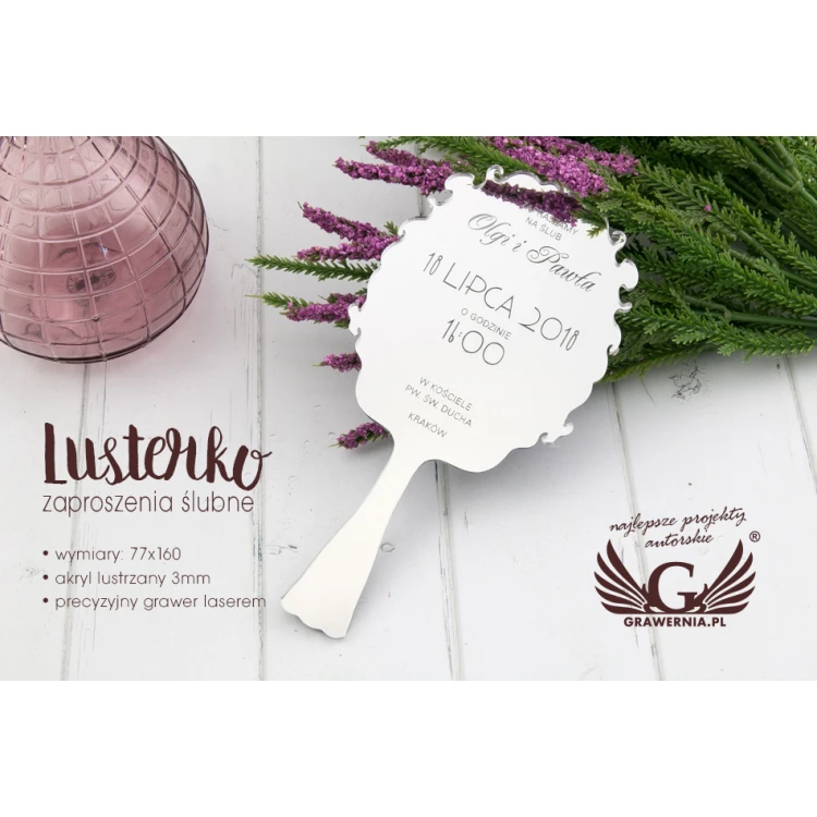 Wedding Invitations - Mirror - Laser Engraved - INV037