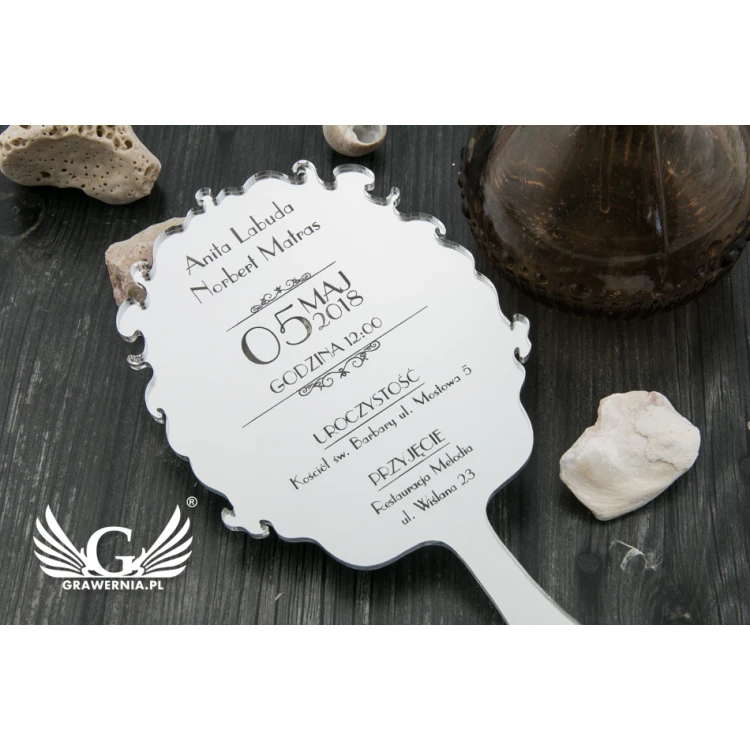 Wedding Invitations - Mirror - Laser Engraved - INV037