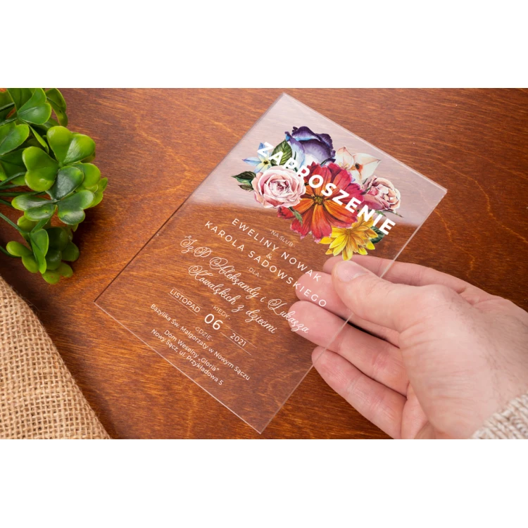 Wedding Invitations - 3mm Plexi with UV Print - INV069