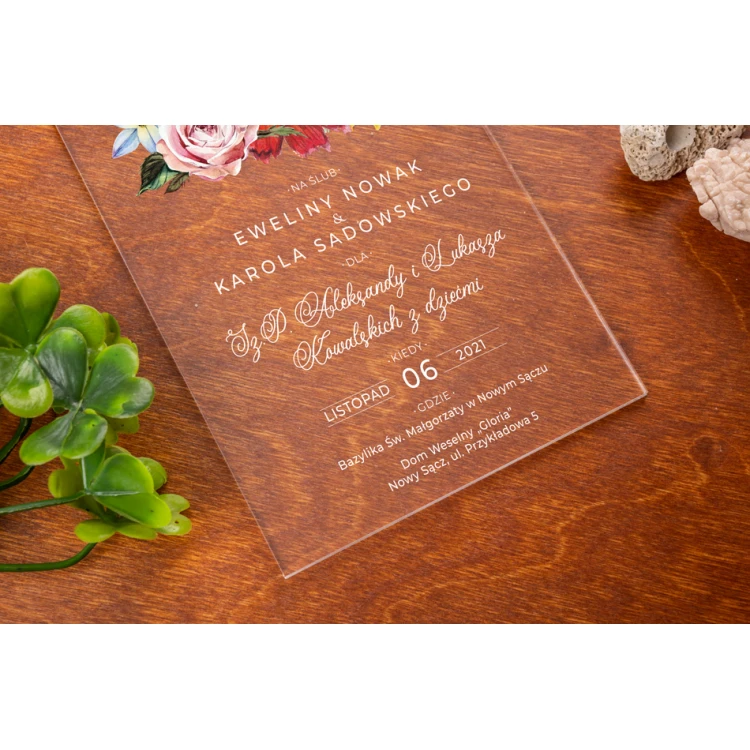 Wedding Invitations - 3mm Plexi with UV Print - INV069