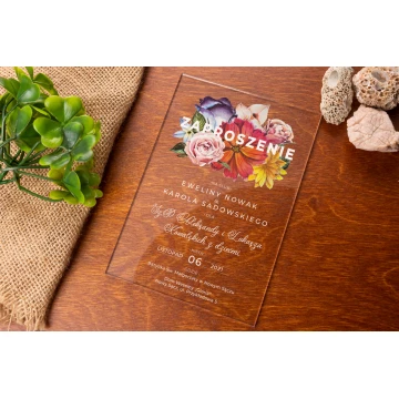 Wedding Invitations - 3mm Plexi with UV Print - INV069