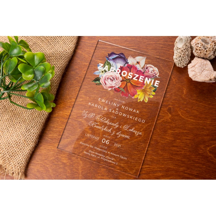 Wedding Invitations - 3mm Plexi with UV Print - INV069