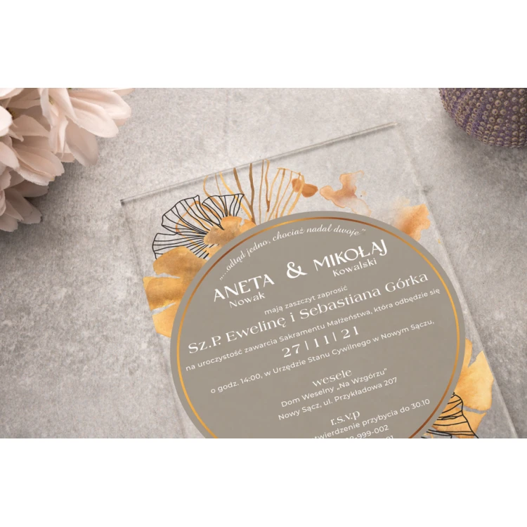 Wedding Invitations - 3mm Plexi with UV Print - INV070