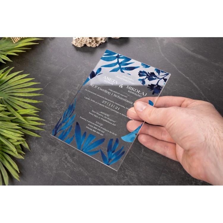Wedding Invitations - size 104x152mm (C6) - 3mm plexi with UV print - INV072