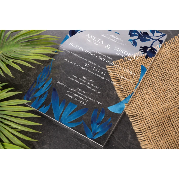 Wedding Invitations - size 104x152mm (C6) - 3mm plexi with UV print - INV072