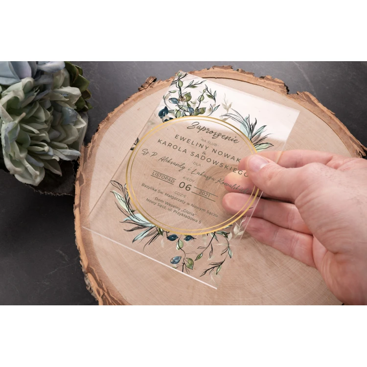 Wedding Invitations - size 104x152mm (C6) - 3mm plexi with UV print - INV076