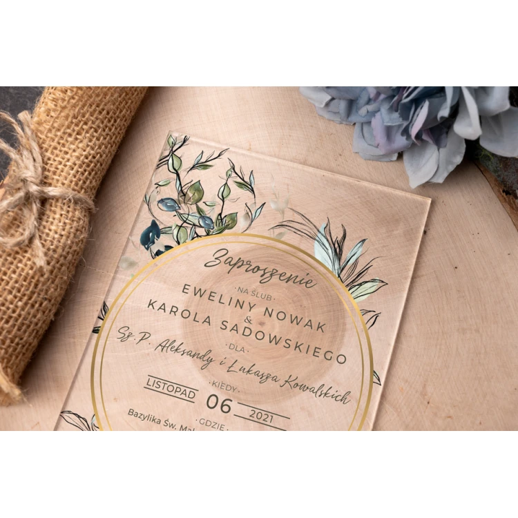 Wedding Invitations - size 104x152mm (C6) - 3mm plexi with UV print - INV076