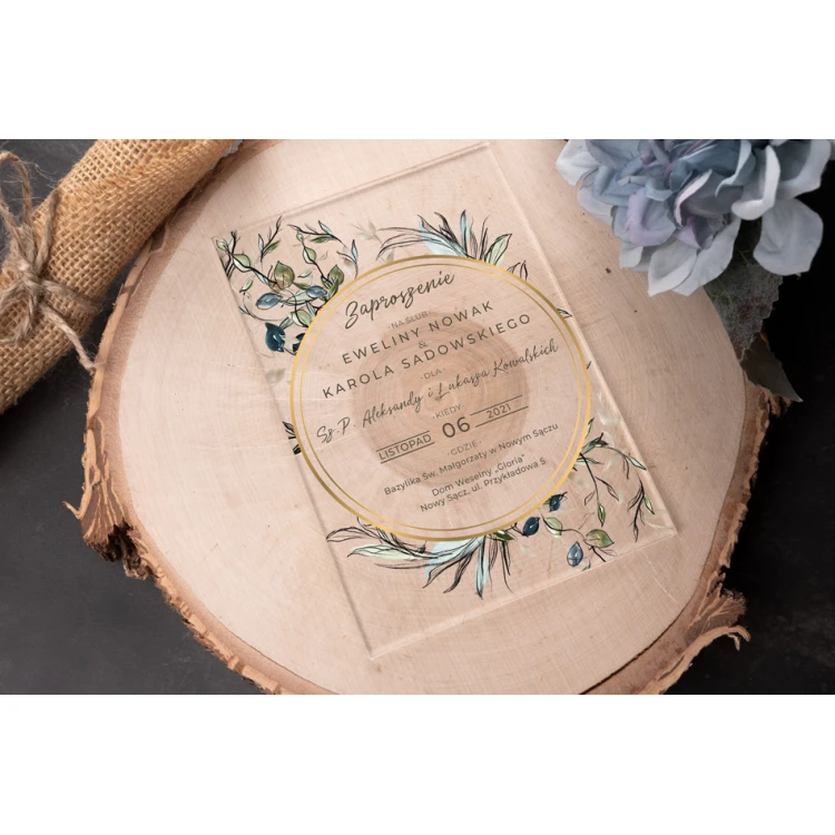 Wedding Invitations - size 104x152mm (C6) - 3mm plexi with UV print - INV076