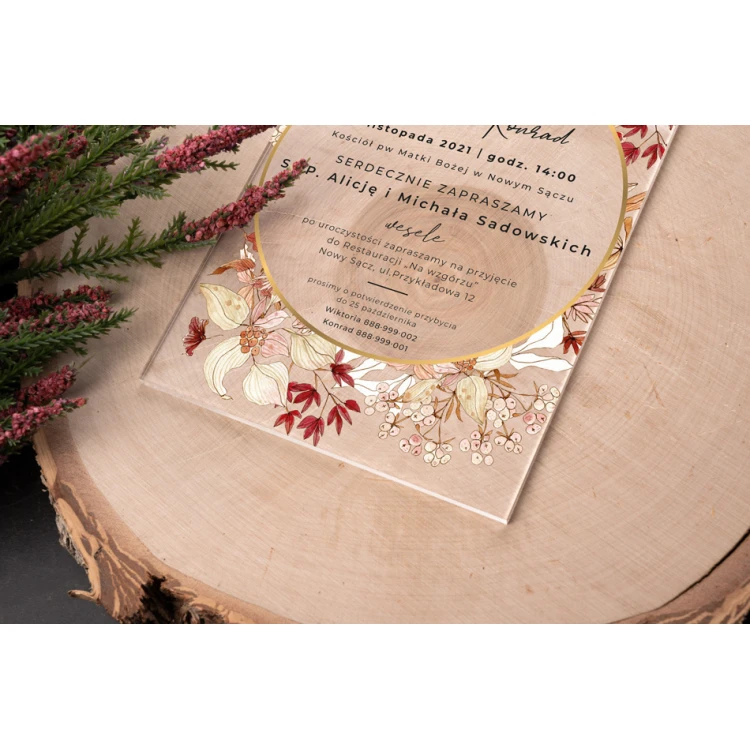 Wedding Invitations - size 104x152mm (C6) - 3mm plexi with UV print - INV077