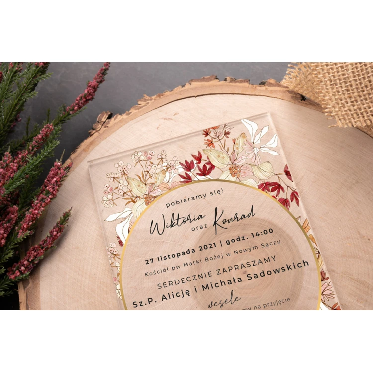 Wedding Invitations - size 104x152mm (C6) - 3mm plexi with UV print - INV077