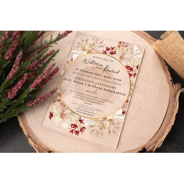 Wedding Invitations - size 104x152mm (C6) - 3mm plexi with UV print - INV077