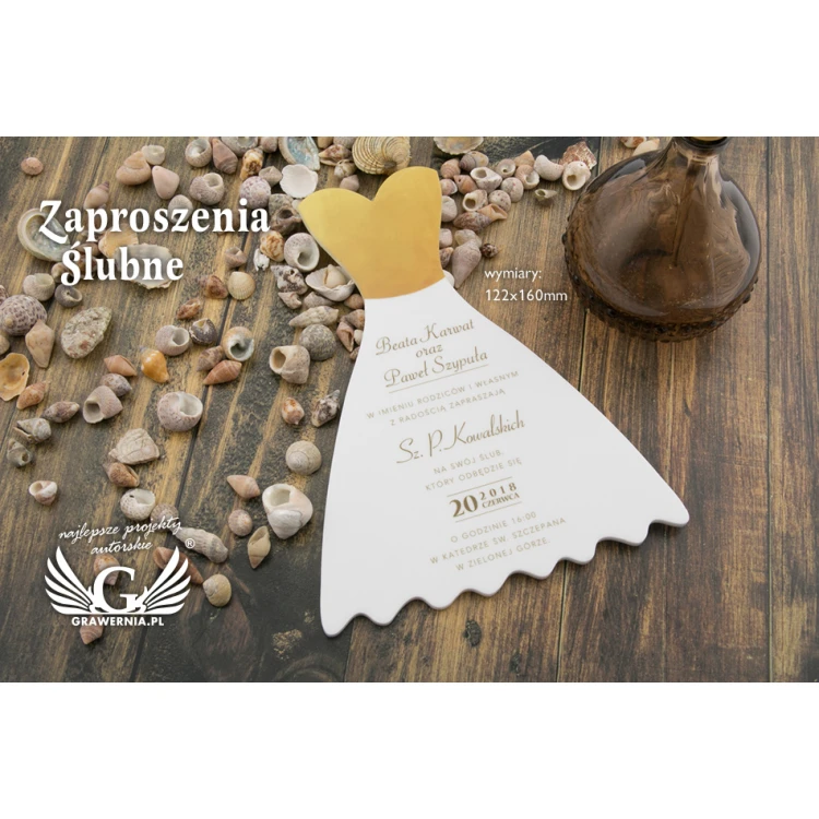 Wedding Invitations Dress - UV Digital Print - ZAP039