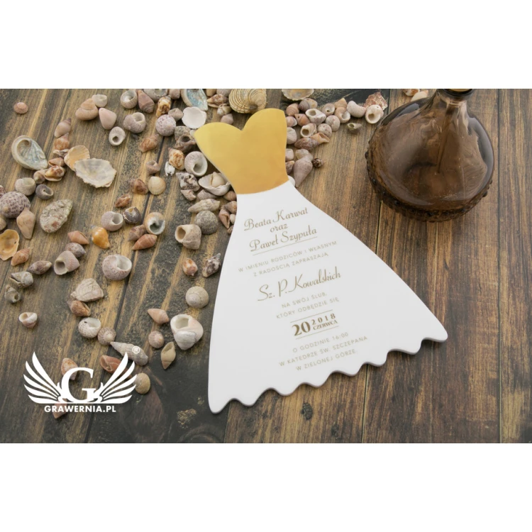 Wedding Invitations Dress - UV Digital Print - ZAP039