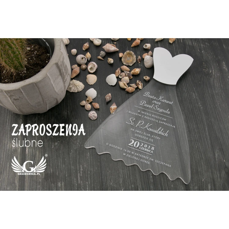 Wedding Invitations Dress - UV Digital Print - INV040