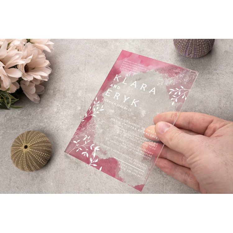Wedding Invitations - size 104x152mm (C6) - 3mm plexi with UV print - INV071