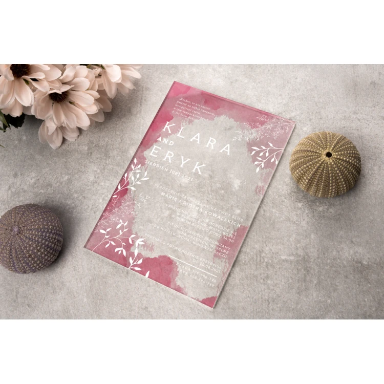 Wedding Invitations - size 104x152mm (C6) - 3mm plexi with UV print - INV071