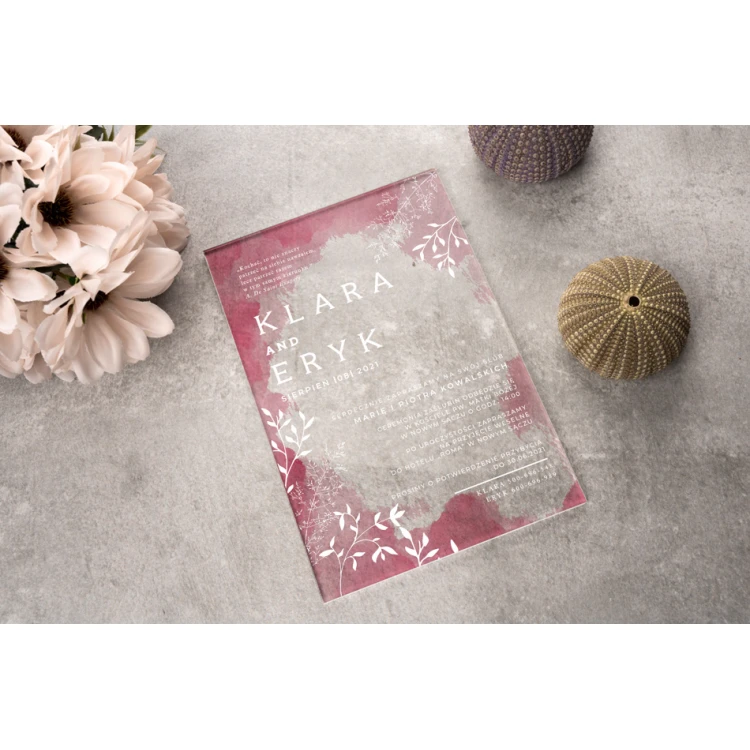 Wedding Invitations - size 104x152mm (C6) - 3mm plexi with UV print - INV071