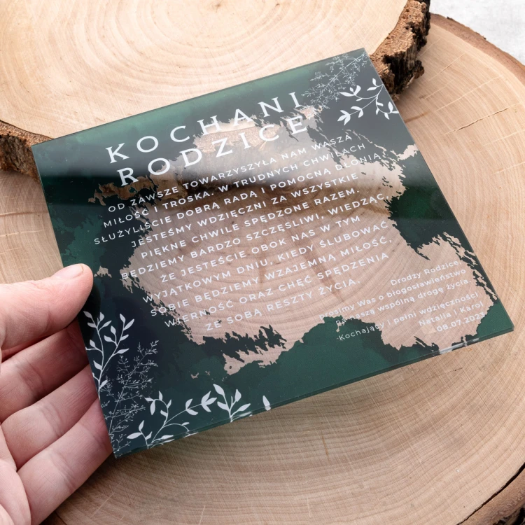 Wedding Invitations - size 143x143mm (K4) - 3mm plexi with UV print - INV085