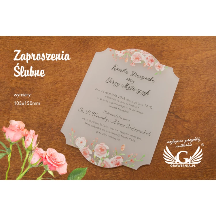 Acrylic Wedding Invitations - UV Digital Print - INV034