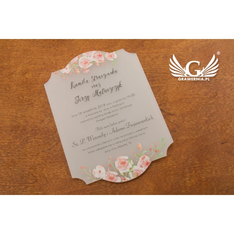 Acrylic Wedding Invitations - UV Digital Print - INV034