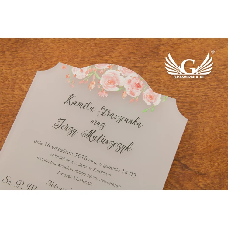 Acrylic Wedding Invitations - UV Digital Print - INV034