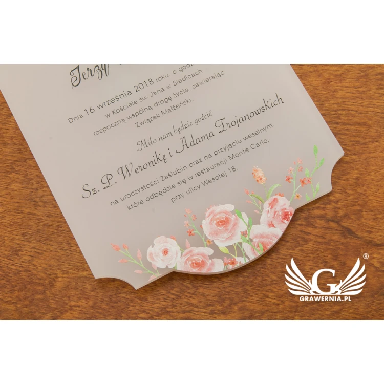 Acrylic Wedding Invitations - UV Digital Print - INV034