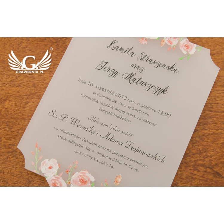Acrylic Wedding Invitations - UV Digital Print - INV034