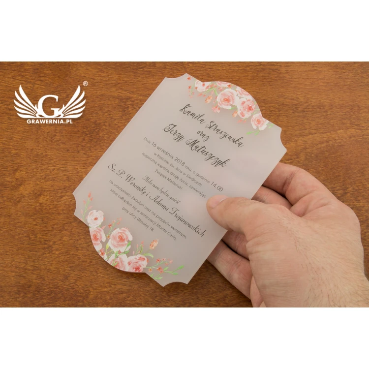 Acrylic Wedding Invitations - UV Digital Print - INV034