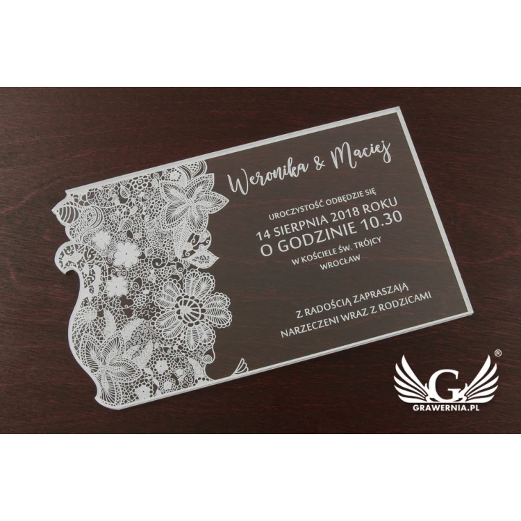 Acrylic Wedding Invitations - UV Digital Print - INV036