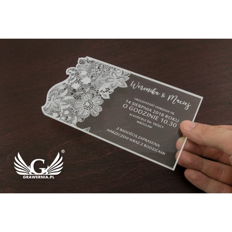 Acrylic Wedding Invitations - UV Digital Print - INV036