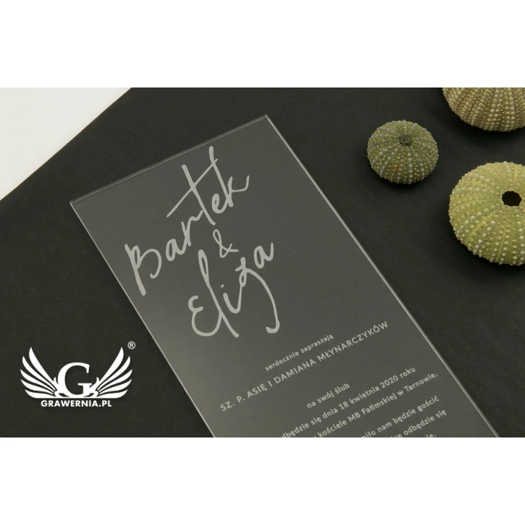 Acrylic Wedding Invitations - Laser Engraving - INV053