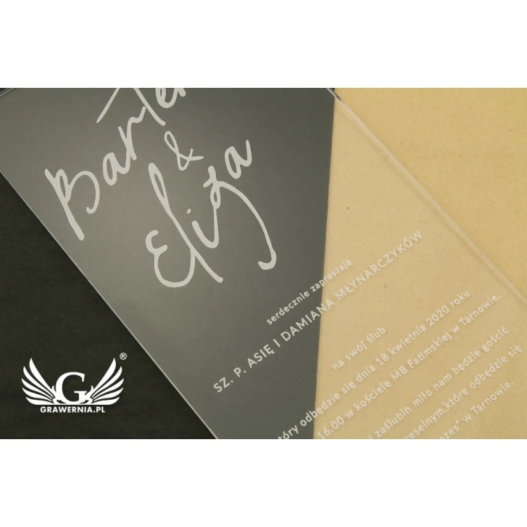 Acrylic Wedding Invitations - Laser Engraving - INV053
