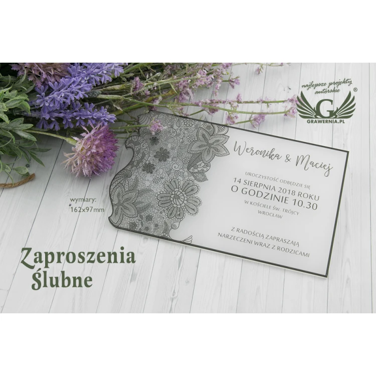 Acrylic Wedding Invitations - UV Digital Print - INV035