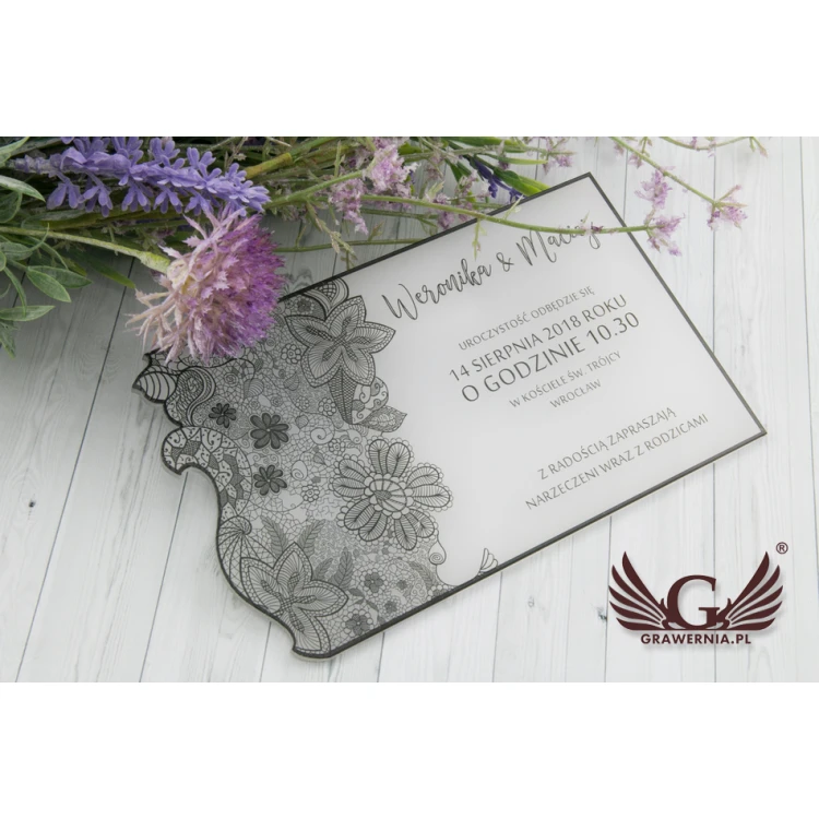 Acrylic Wedding Invitations - UV Digital Print - INV035